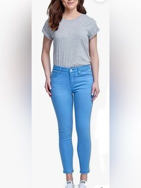 SEVEN7 Jeans Women's sz 14 Blue Mid Rise Ankle Skinny Raw Hem Stretch Pants